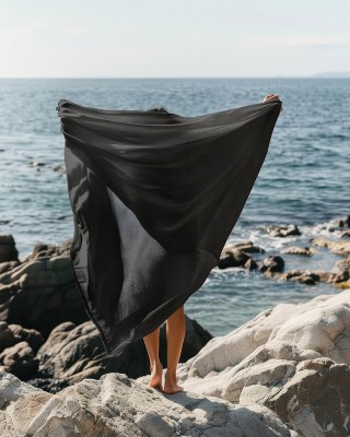 Baumwollstoff 140 g/m² schwarz