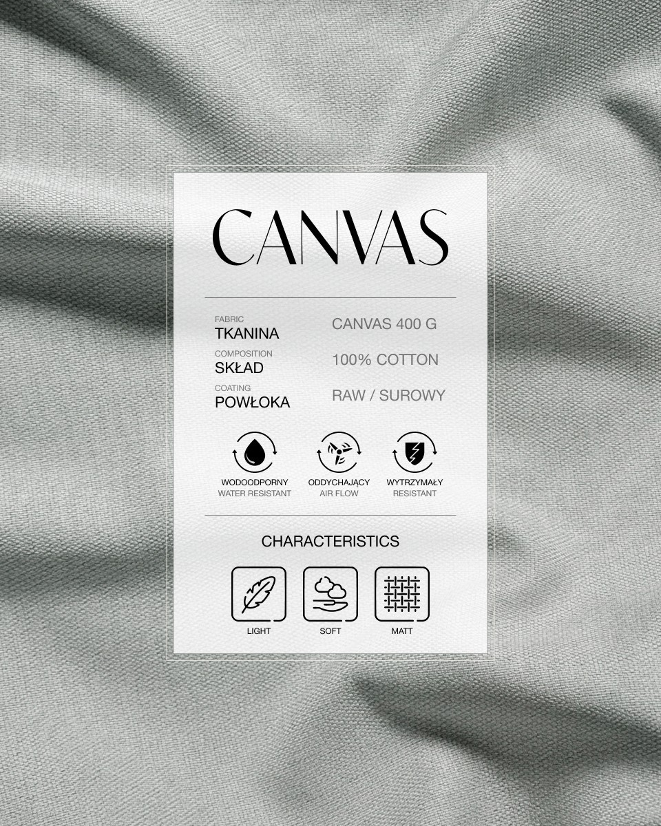 Cotton canvas fabric 400 g/m² (337) light  grey