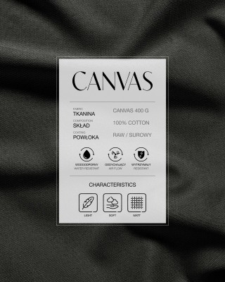 Cotton canvas fabric 400 g/m² (580) black