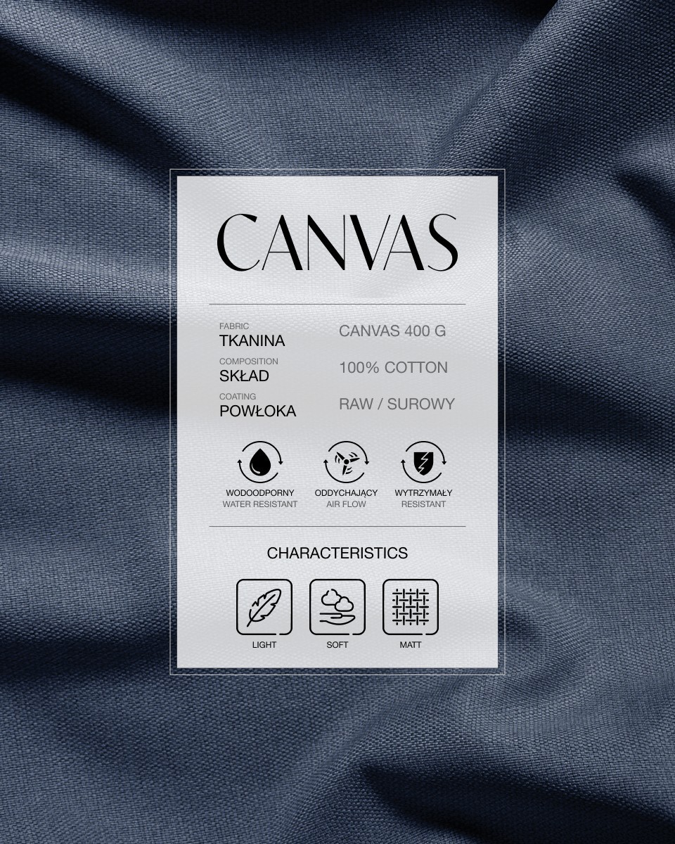 Bavlněná tkanina canvas 400 g/m² (919) námořnická modrá Bavlněná tkanina canvas 400 g/m² (919) námořnická modrá