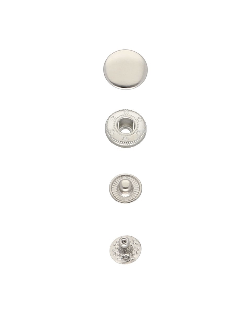 Stainless metal snap fastener alfa 15 mm nickel