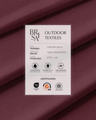 Wasserabweisender Oxford-Stoff 600D PU*2 UV (048) Bordeaux