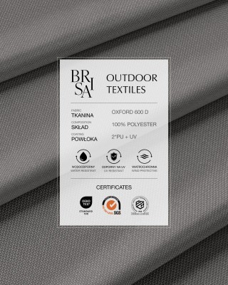 Водонепроницаемая ткань Oxford 600D PU*2 UV (134) серая