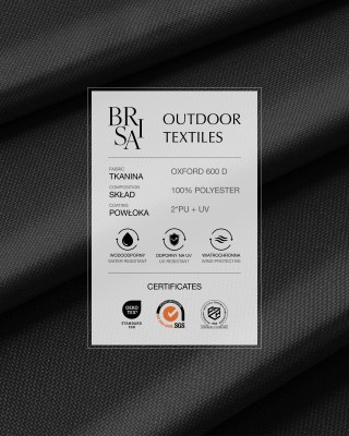 Wasserabweisender Oxford-Stoff 600D PU*2 UV (580) Schwarz
