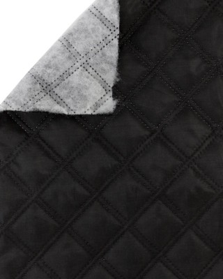 STEPPSTOFF-FUTTERSTOFF SCHACHBRETT&nbsp180T     (580)&nbspSCHWARZ 150 CM