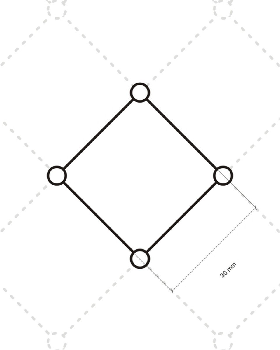 Podszewka pikowana karo + kółko 3x3 (501) biała