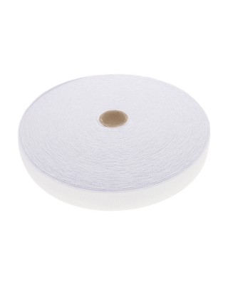 WOVEN ELASTIC TAPE 30  MM (501) WHITE  POLYESTER 25 MB