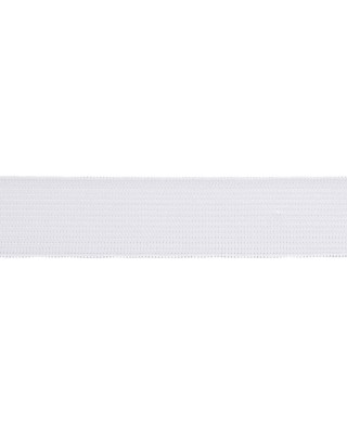 WOVEN ELASTIC TAPE 30  MM (501) WHITE  POLYESTER 25 MB