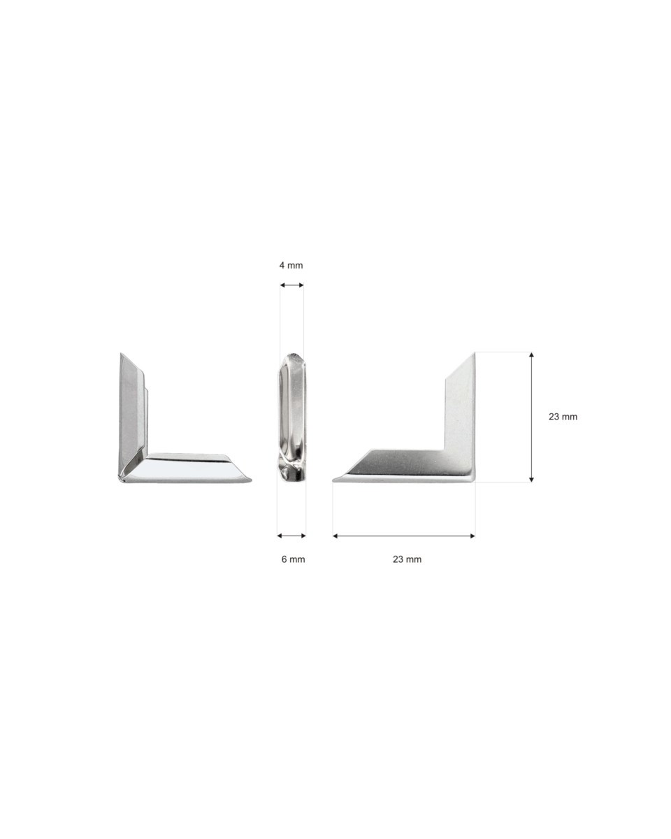 Narożnik metalowy 22/5/4 mm nikiel