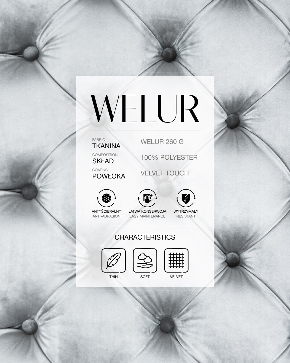 Velour fabric (032) light grey