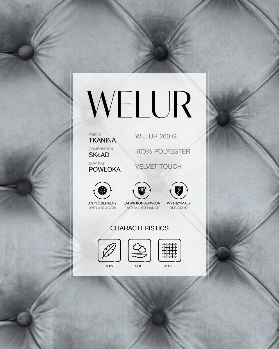 Velour fabric (119) grey