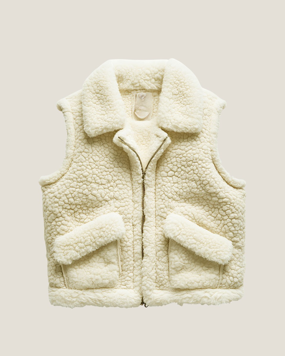 Pletenina „beránek“ 350 g/m² –  Ecru