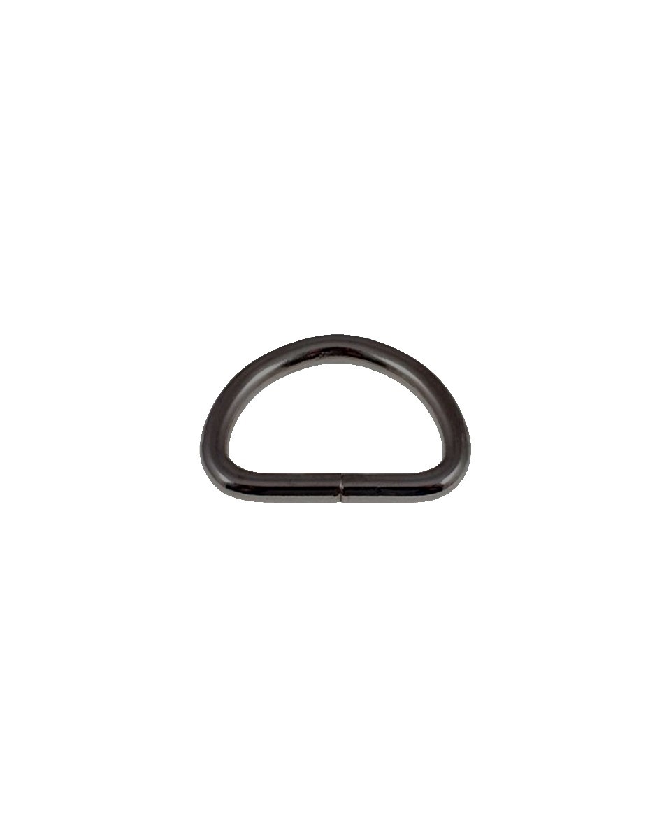HALBRING AUS METALL 25/15/4 MM SCHWARZ  NICKEL DRAHT 100 ST.