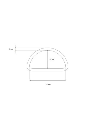 METAL D-RING 25/15/4 MM BLACK NICKEL WIRE 100 PCS