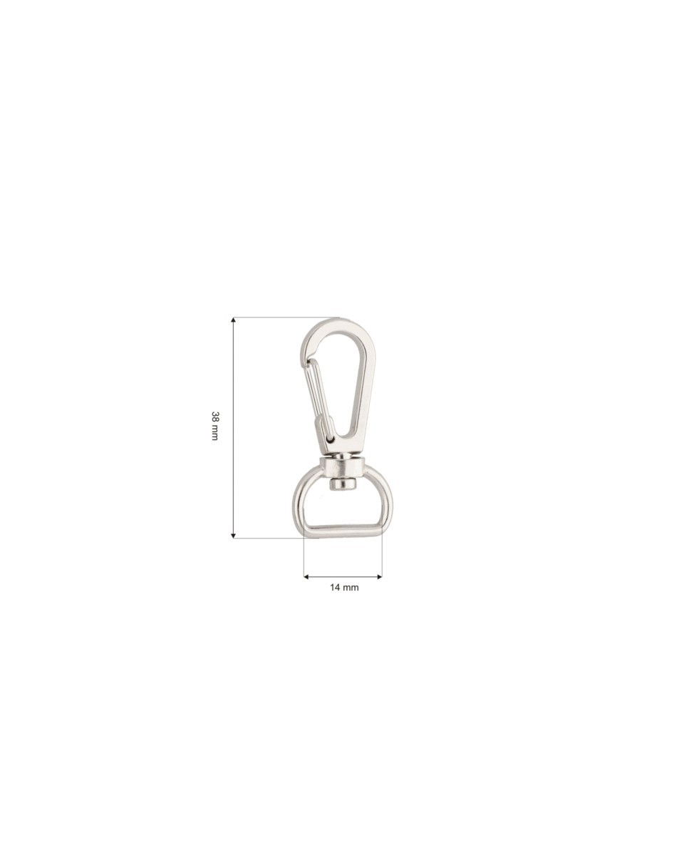KARABINERHAKEN 13 MM HIACYNT  NICKEL  100    ST.