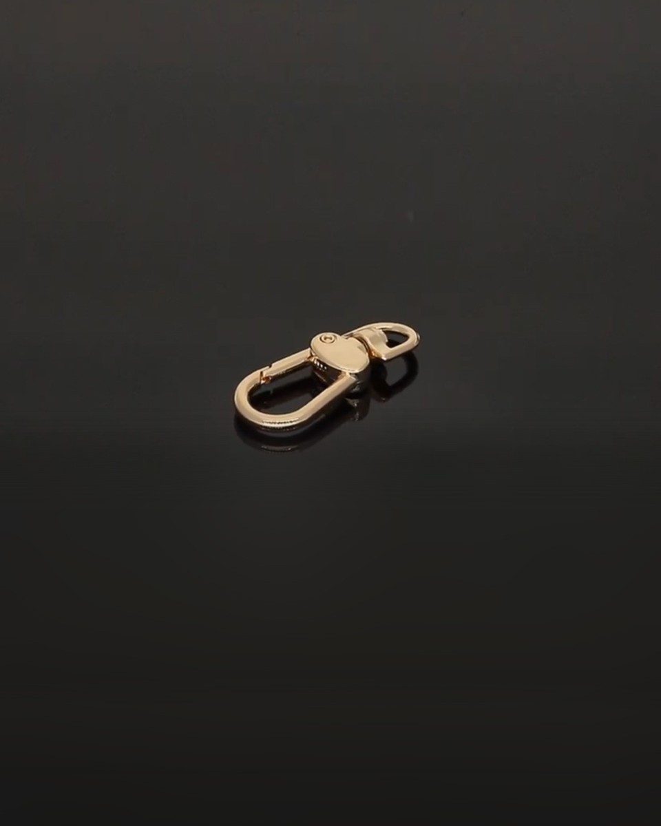 Karabińczyk metalowy  9 mm 0333 jasnozłoty