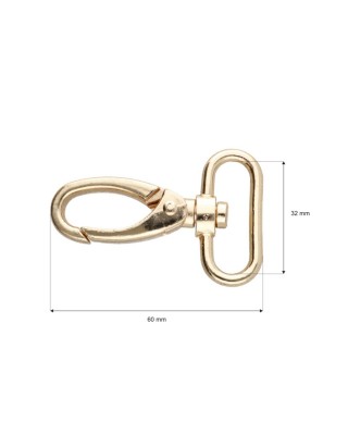 Karabińczyk metalowy 32 mm 0325-0152 krab jasnozłoty
