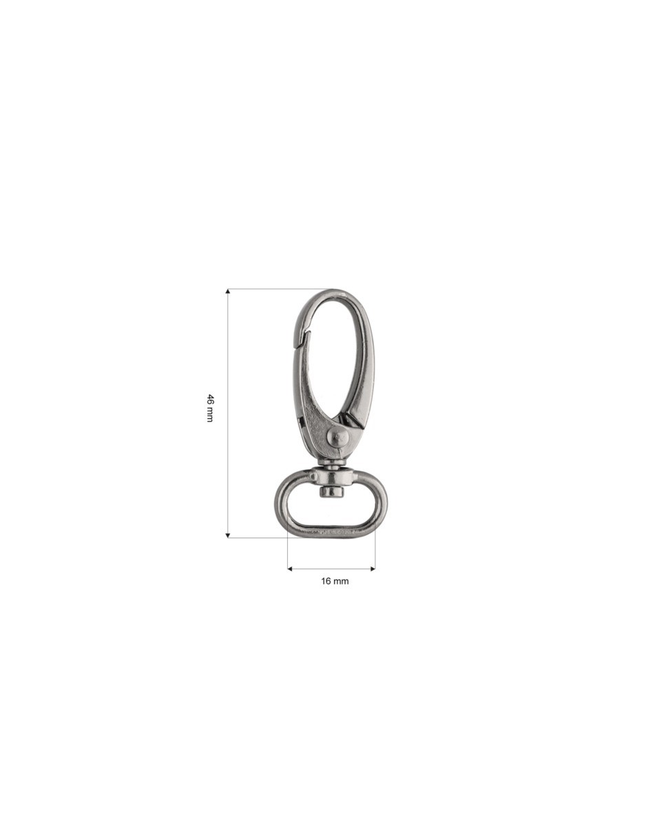 Karabińczyk metalowy 15 mm 0037 krab czarny nikiel