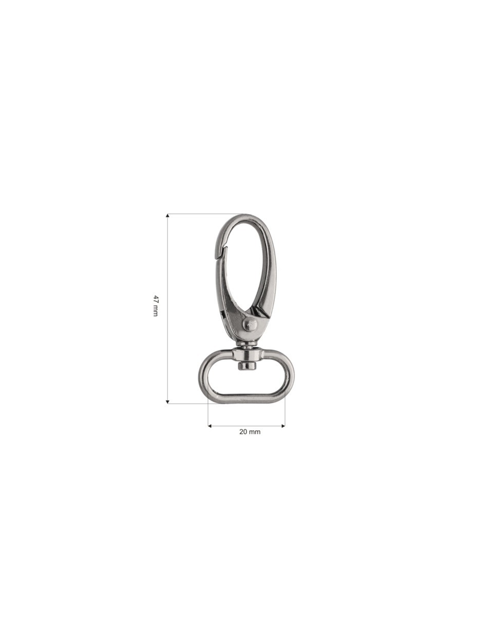 Karabińczyk metalowy 20 mm 0037 krab czarny nikiel