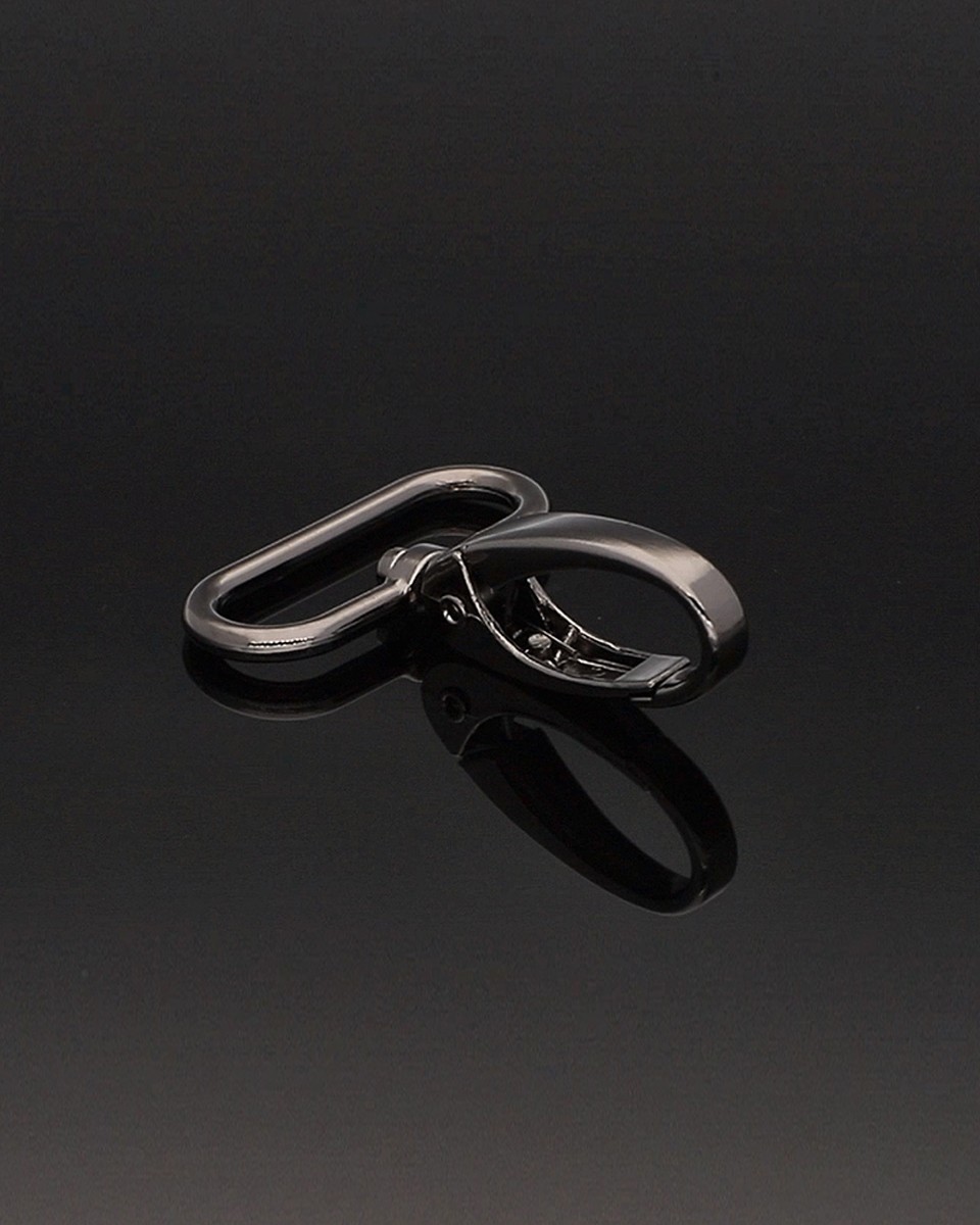 METAL SNAP HOOK 0037 32 MM BLACK  NICKEL 1  PCS