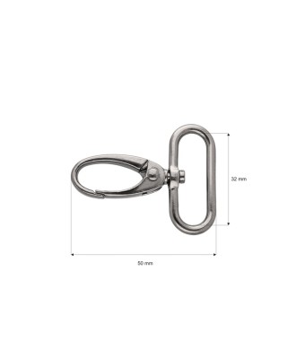 Karabińczyk metalowy 32 mm 0037 krab czarny nikiel