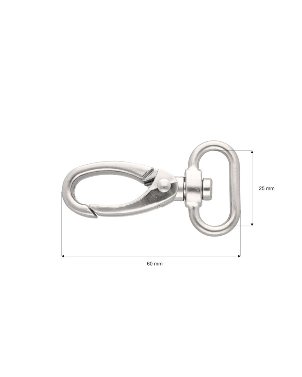 KARABINERHAKEN 25 MM NICKELMATT 1 ST.