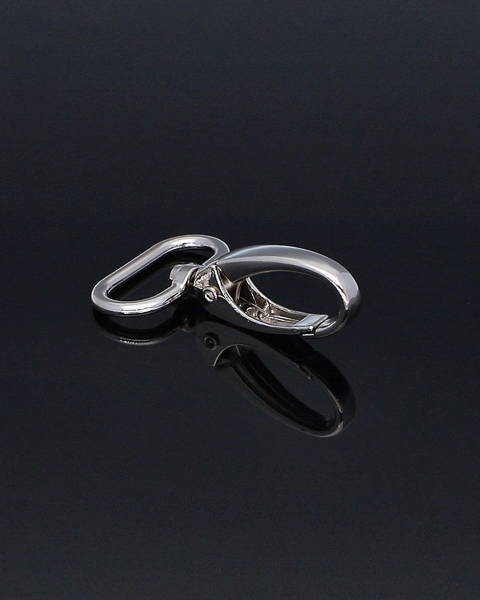 METAL SNAP HOOK 25 MM 0037 GLOSSY NICKEL 1 PCS