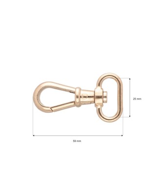 METAL SNAP HOOK RF-877 25  MM CYPRIAN LIGHT    GOLD 1 PCS