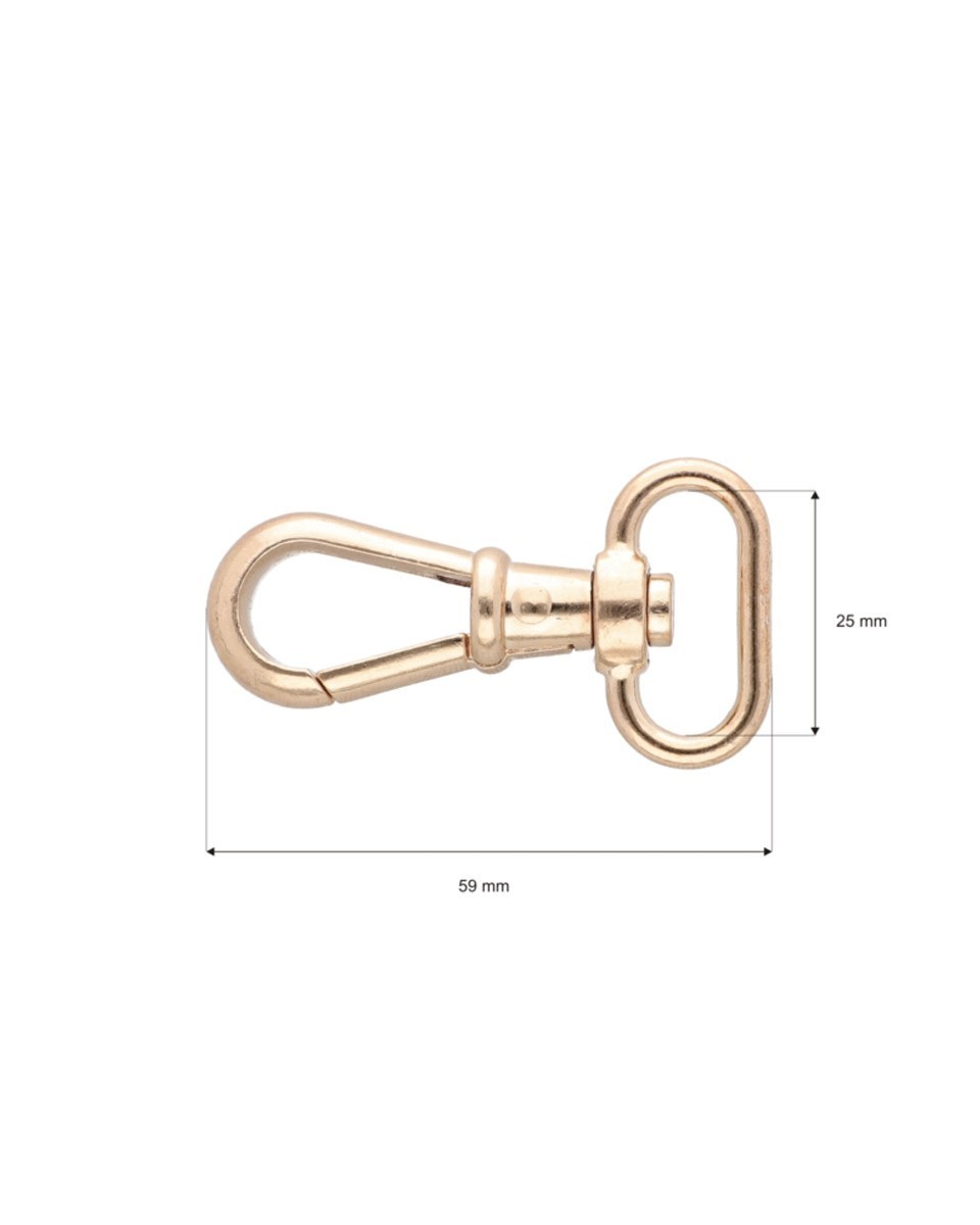 KARABINERHAKEN RF-877 25 MM CYPRIAN LICHT   GOLD 1 ST.