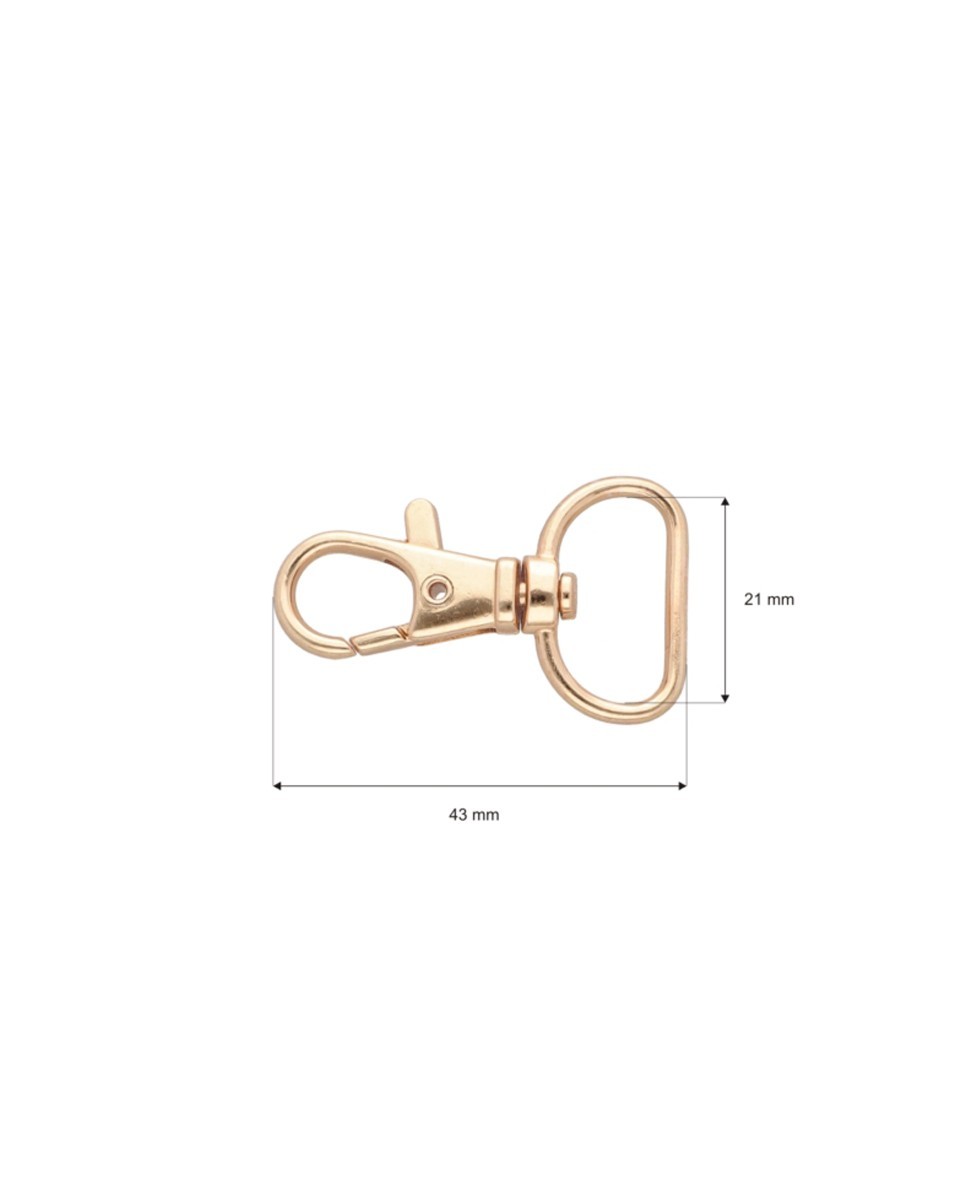 KARABINERHAKEN 20 MM  GOLD 100   ST.