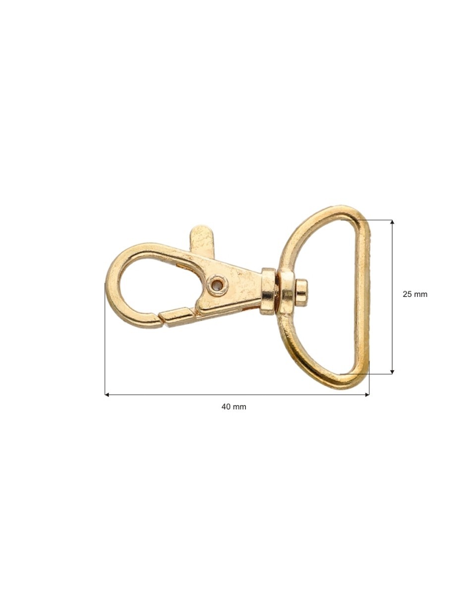 KARABINERHAKEN 25 MM  GOLD   100 ST.