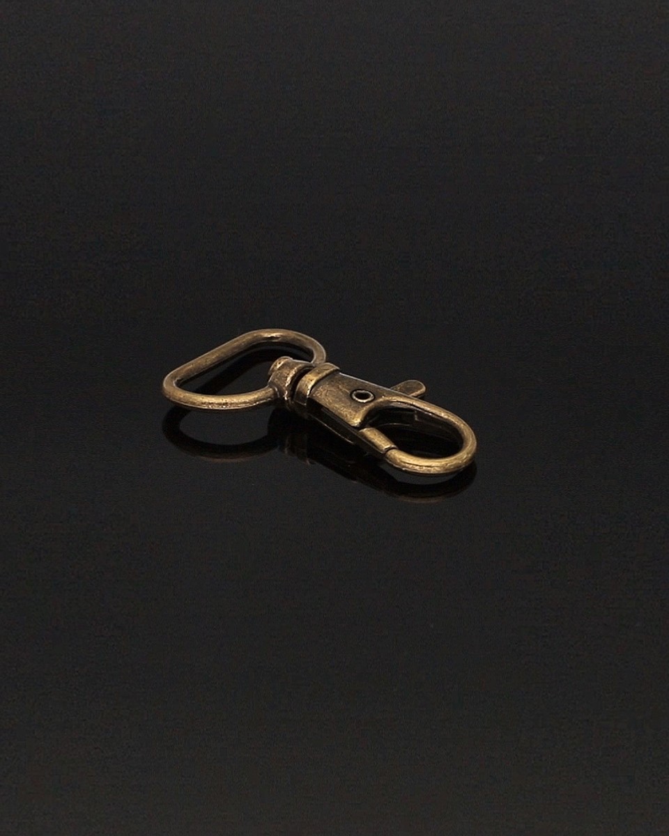 Karabińczyk metalowy 20 mm 0014 6 g stare złoto