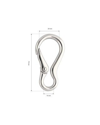 Karabińczyk metalowy 14 mm yme0213(0271) nikiel połysk