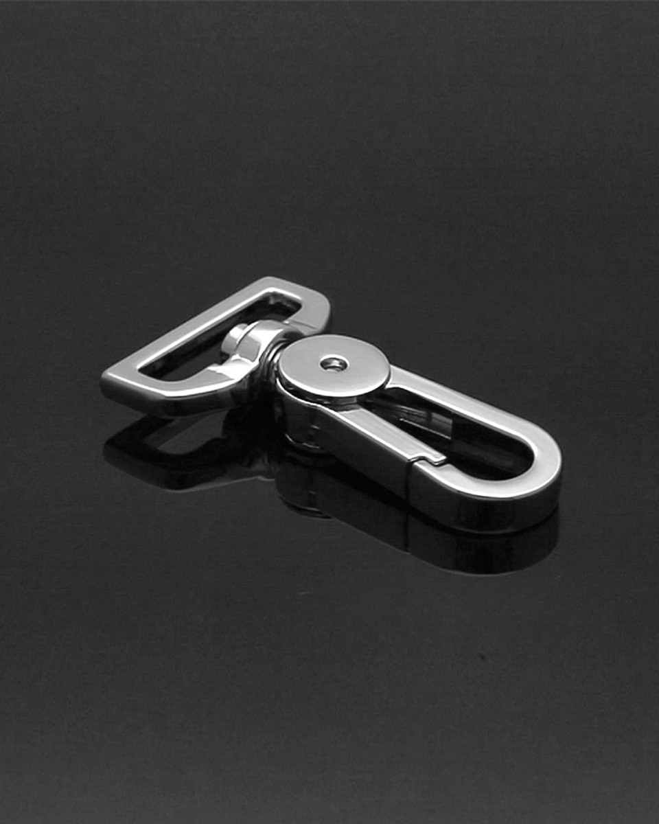 EXTRA SHINING METAL SNAP HOOK 25 MM AUGUST  GLOSSY  NICKEL 1 PCS