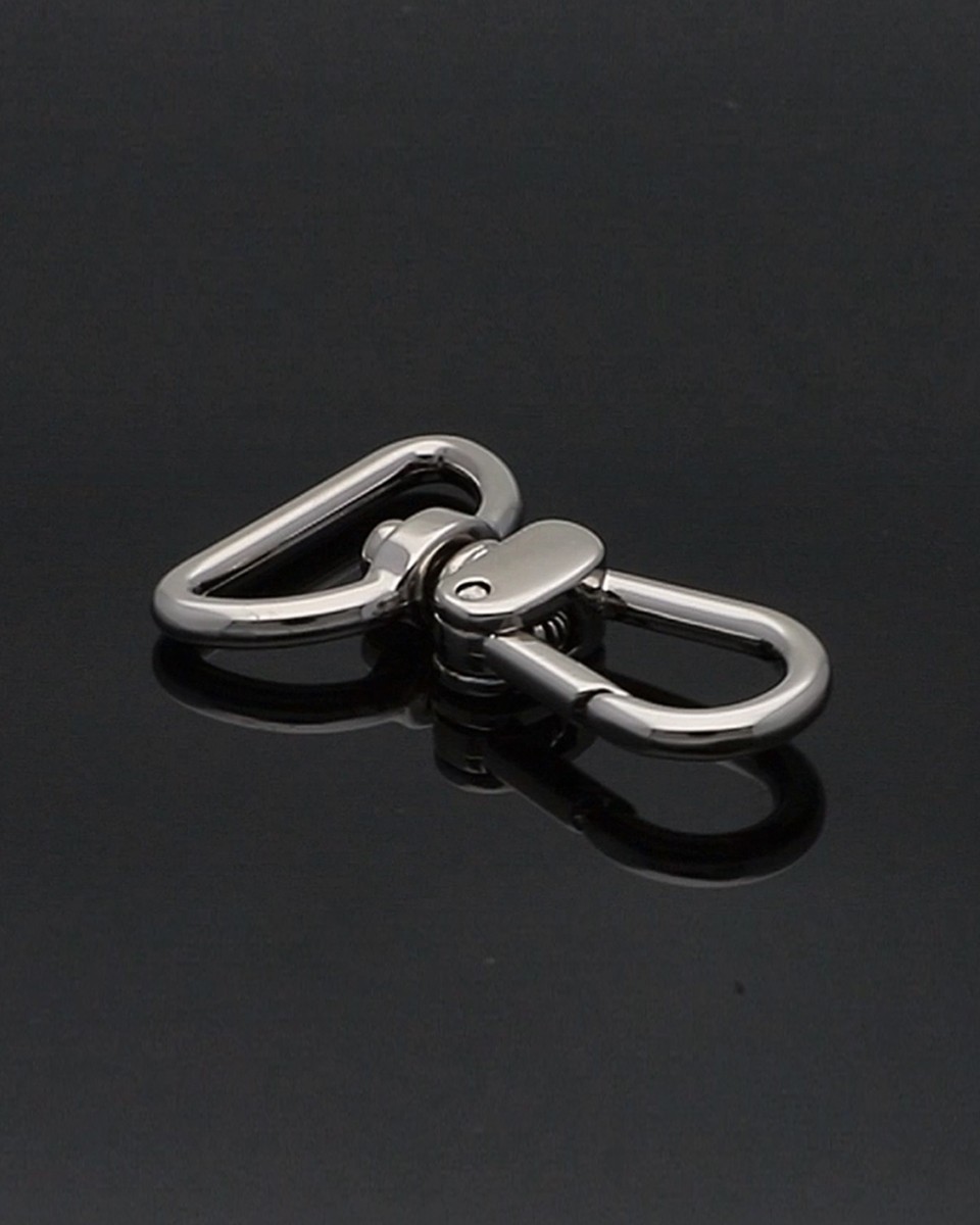 EXTRA SHINING METAL SNAP HOOK 25 MM LUDWIK GLOSSY  NICKEL 1 PCS