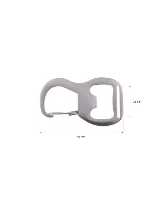 KARABINHAKEN ÖFFNER AUS METALL 24 MM NICKELMATT 1 ST.