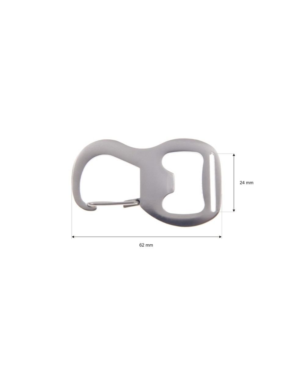 METAL SNAP HOOK WITH OPENER 24 MM MATT NICKEL 1 PCS