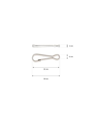 KARABINERHAKEN  6x30 MM RON NICKEL