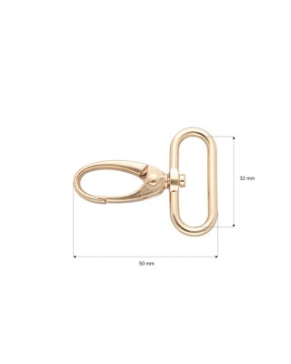 Karabińczyk metalowy 32 mm 0037 krab złoto