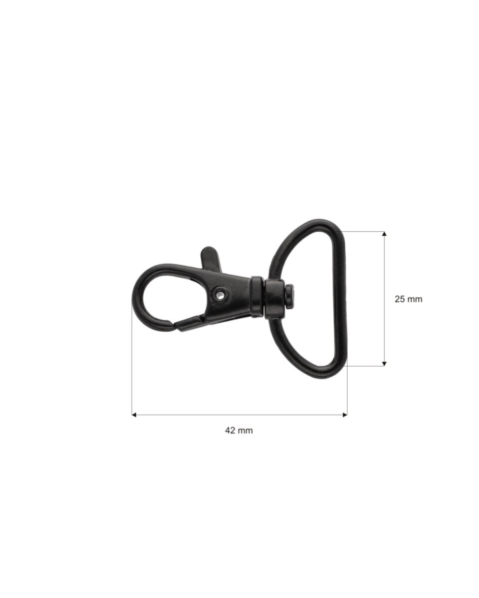 KARABINERHAKEN 25 MM SCHWARZMATT