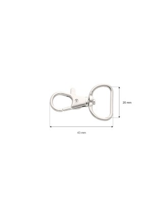 KARABINERHAKEN 20 MM NICKEL