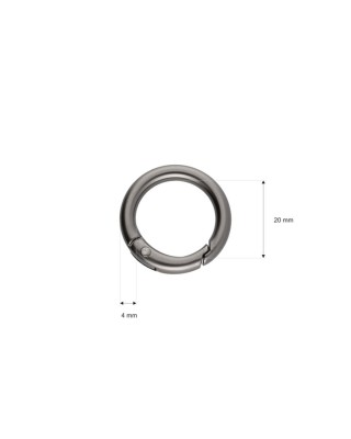 KOVOVÉ  KOLEČKO 20/4&nbsp MM ŠEKL ČERNÝ  NIKL  DRÁT&nbsp