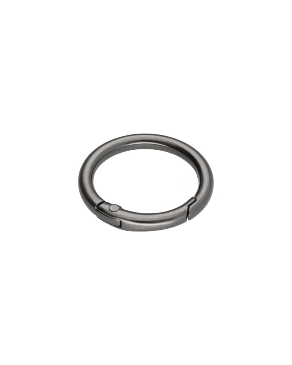 METAL    RING 25/4 MM CARABINER BLACK  NICKEL  WIRE