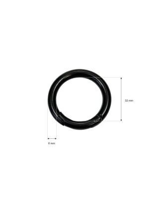 Kółko metalowe 32/6 mm szekla czarny mat