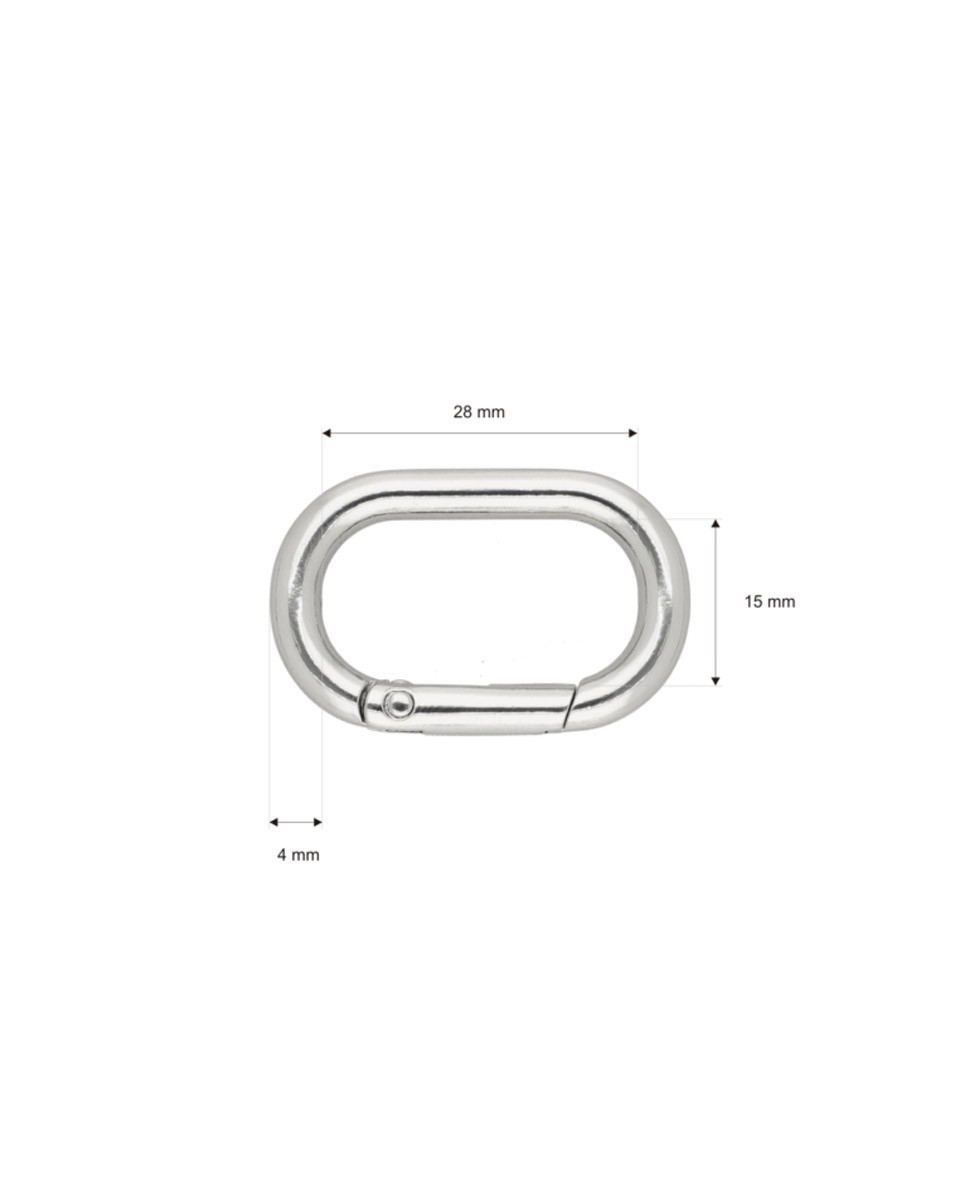 METALLRING  (OVAL) SCHÄKEL 28,5/15/4,7 MM  SCHÄKEL NICKEL  DRAHT