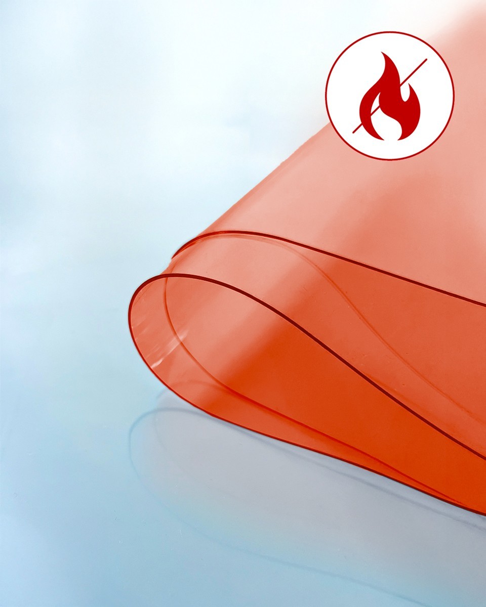 Technische transparente PVC-Folie Rot 0,50 mm Technische transparente PVC-Folie Rot 0,50 mm