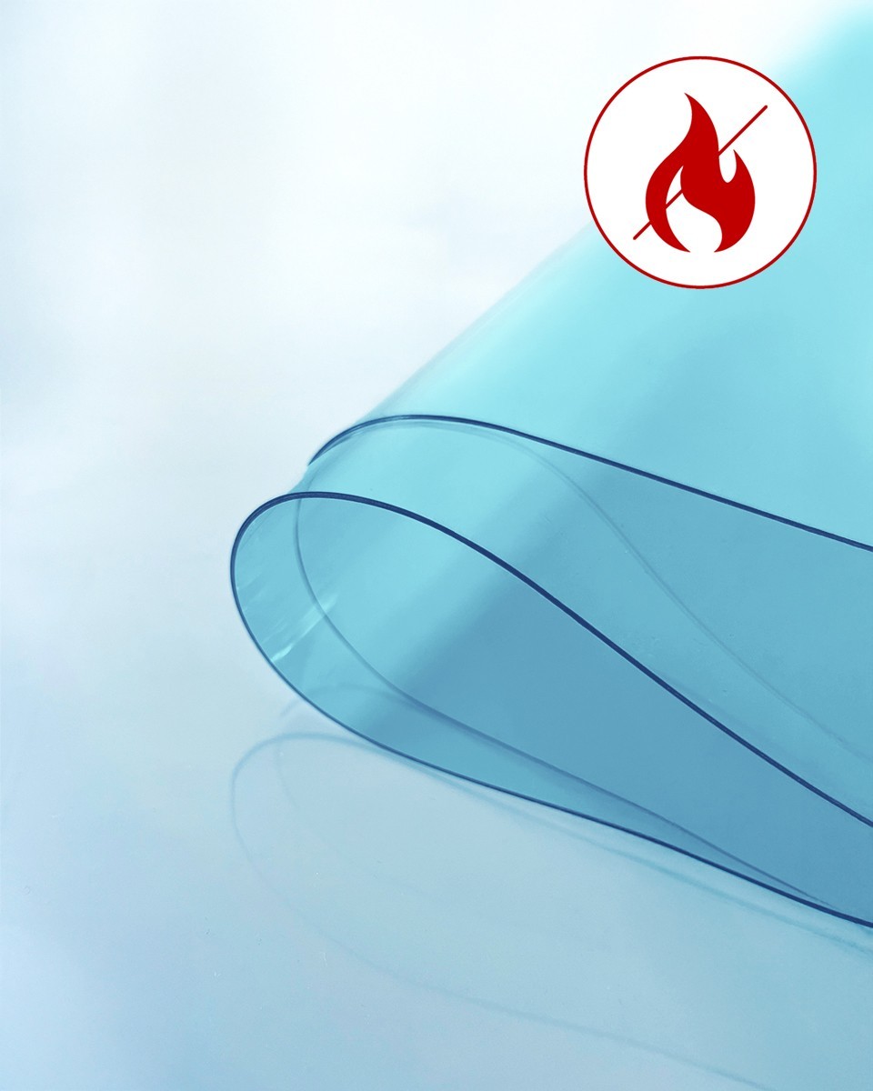 Technische transparente PVC-Folie Blau 0,50 mm