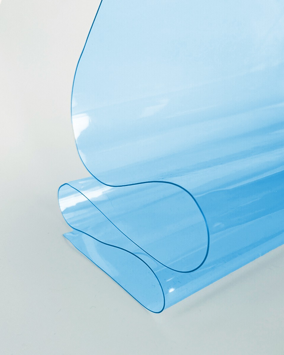 Technische transparente PVC-Folie Blau 0,50 mm