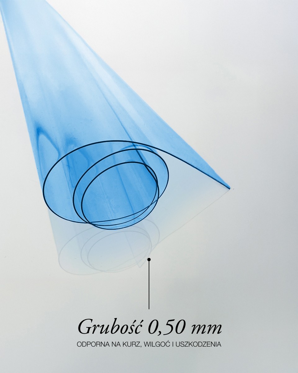 Technická průhledná modrá PVC fólie 0,50 mm