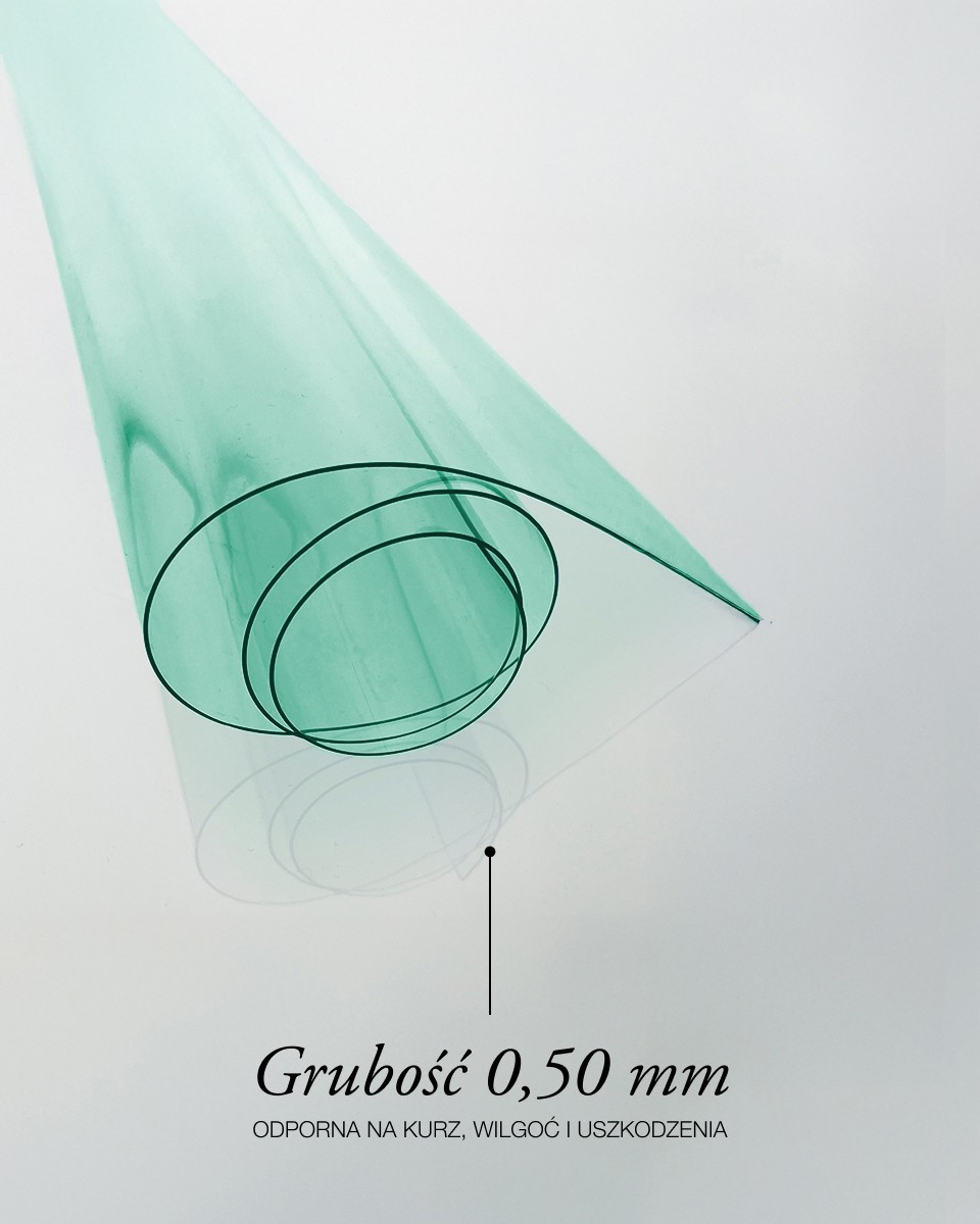 Folia PCV techniczna przezroczysta zielona 0,50 mm